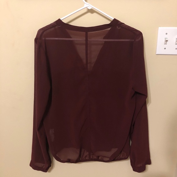 Maroon sheer blouse - Picture 2 of 3